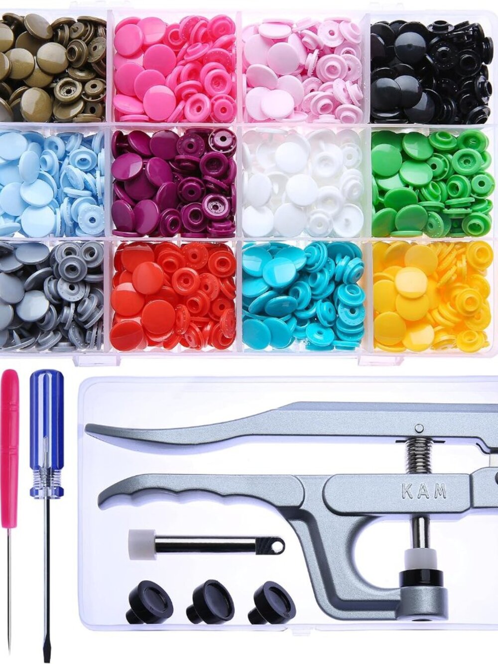 Original Snaps Starter Kit 360 Sets Size 20 12 Colors Pliers